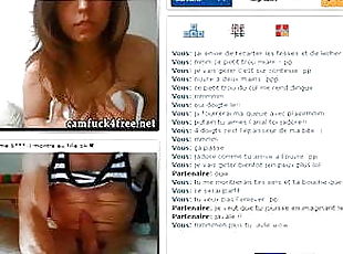 French Girl teasing huge cock on live sex chat