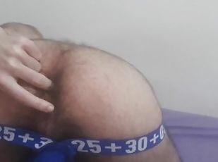 Berambut, Besar (Huge), Anal, Cumshot (keluarnya sperma), Permainan jari, Sperma, Seorang diri, Lubang anus, Putih, Penis