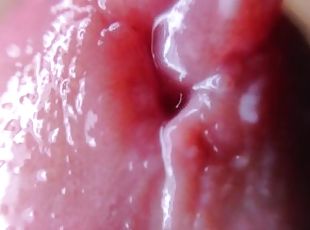 extreme macro close up of intense cumshots orgasm