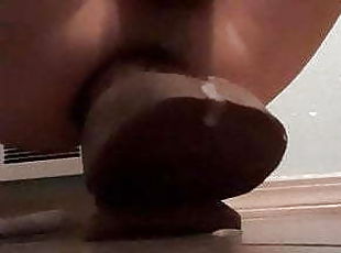 BBC Cumming Asshole Huge Black Cock Dildo Gaping Anal 