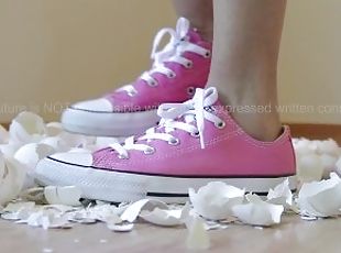 5 Months Saving Eggshells Crushing  Pink Sneakers Converse All Star