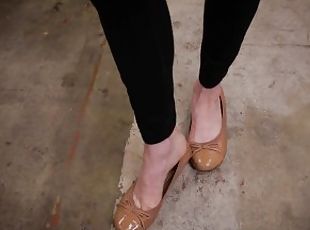 WornSoles Goddess In Dirty High Heels Trampling The Filthy Floor  Under Soles