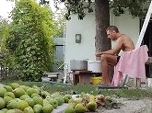 I prepare the pear for drying