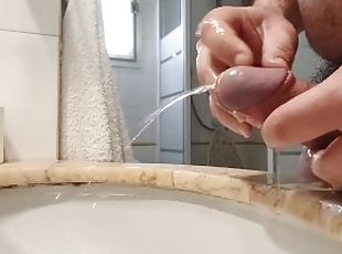 my morning routine, first wash my hands with strong smelly pee