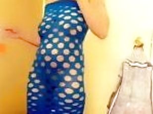 blue dress slim model