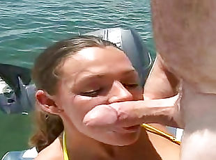 Bikini girl has boat sex with big cock