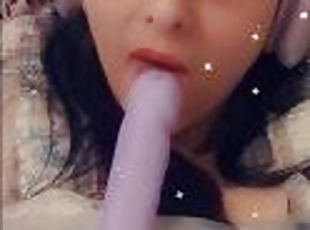 BBW FUCKS HERSELF HARD WITH DILDO AFTER BJ SIMULATION fart fetish, "cock" worship, multiple orgasms