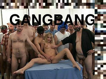 Tight Blonde Chick Gets Extreme Hard Sex GangBang