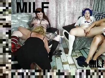 Two MILFS CORRUPT Two TEENS - LESBIAN FOURSOME