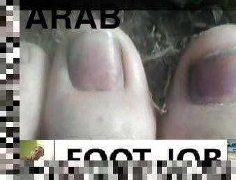 arab domina make slave footjob cumshoot