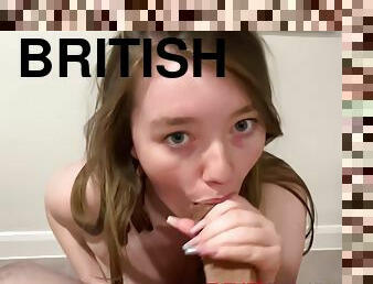 Gorgeous British 18 Year Old Sucks Cock And Plays With Cum