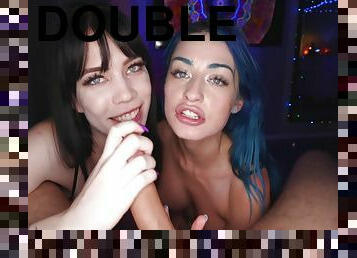 Cum Swapping Double Blowjob From Rave Friends