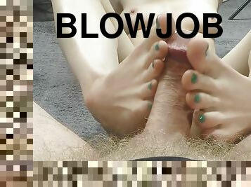 Fun Foot job with friends POV porn video