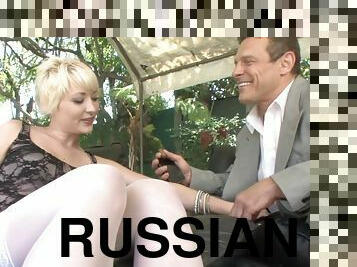 Russian boss nailing inviting blond babe