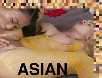 Lesbea - Asian Beauty Seduces Russian Blond Hair Babe 2 - Isabella Clark