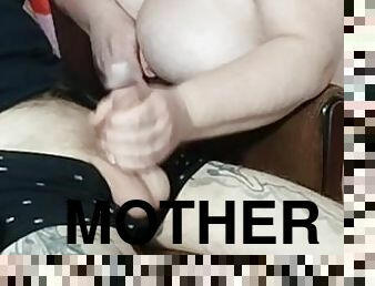 fat mother-in-law fingering my dick close up
