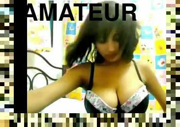 Fertile latina with oversized tits on webcam