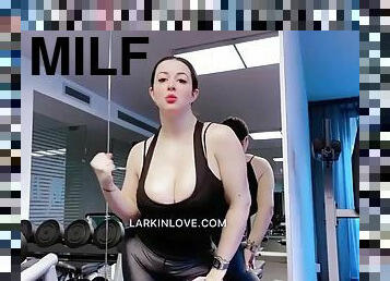 Lark lov Shiny leggings in the gym JOI