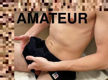 Teen boy cums in hotel