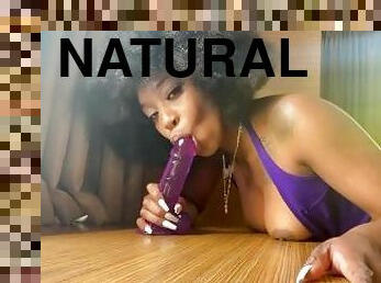 LaLa Ivey Deepthroating in Natural Hair