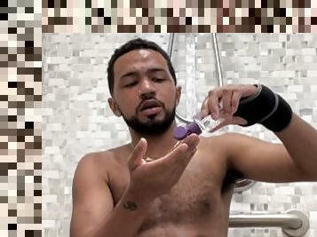 Fun masturbating in the gym shower on my birthday