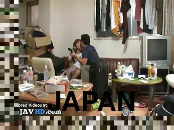 Japanese idol fucks horny fan at his home