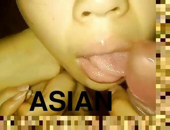 asiatique, amateur, fellation, ados, ejaculation, ados-asiatique