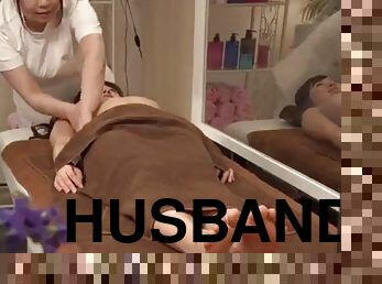 asiático, japonés, masaje, marido