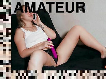 Pawg amateur sex masturbates with vibrator