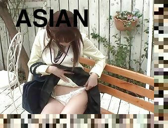 Sexy Asian Karin Aizawa in front of the camera
