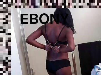 A hot shower for a hot ebony girl