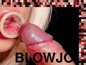 blowjob-seks-dengan-mengisap-penis, sperma, teransang, berambut-pirang