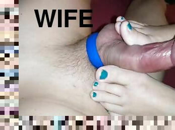 Wife footjob