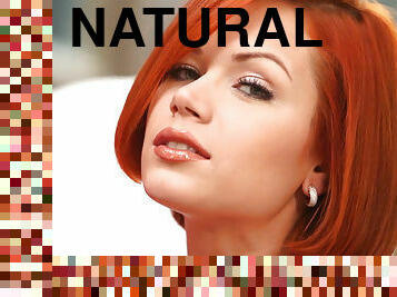 Natural European redhead mom Kami gets naked solo