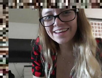 Cute babe in glasses Riley Star POV video