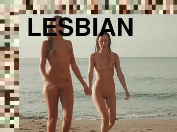 isot-tissit, takaapäin, ulkotiloissa, pillu-pussy, typykät, lesbo-lesbian, ranta, hullua, sormettaminen, suuteleminen