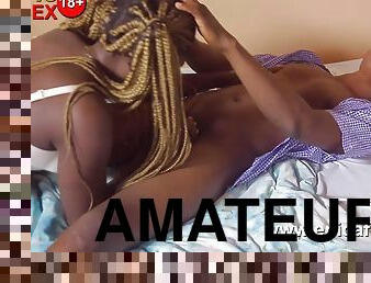 étudiante, amateur, ejaculation-sur-le-corps, hardcore, maison, black, collège, horny, africaine