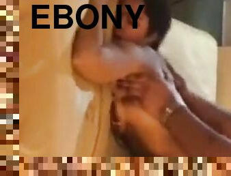 Dicking down ebony slut