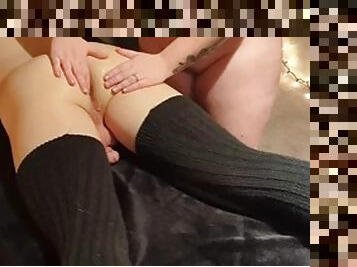 Wife milks my femboy cock