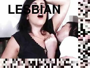 lesbiana, besando, fetichista