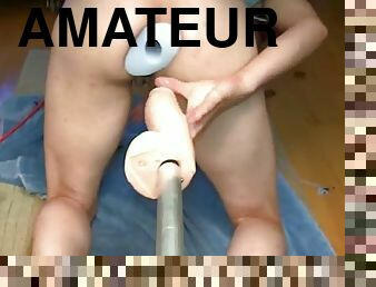 Hollow plug dildo machine dp combo