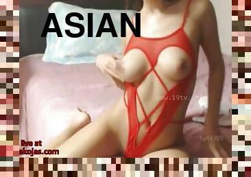 asia, payudara-besar, mastubasi, amatir, webcam, seorang-diri, korea, menggoda