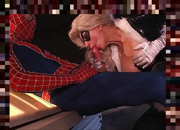 Spiderman fucks hot blondie babe