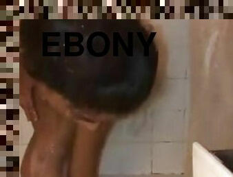 Ebony shower anal