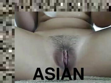Sexy mix asian girl making her fat pussy cum on cam