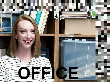 Redhead teen arrested and fucked in the office