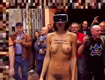 Shameless MILF public nudity erotic video