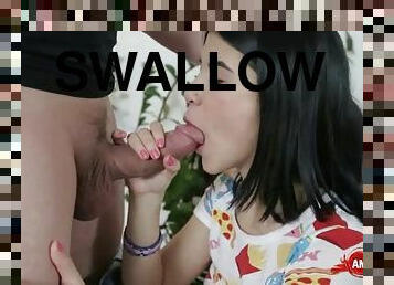 Hot teen hardcore with swallow