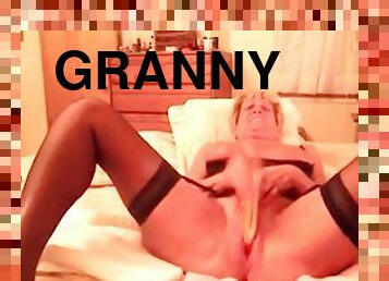 My mom exposed wild granny in lingerie and her favorite toys