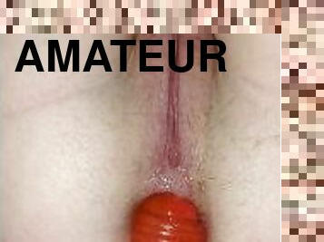 gigantisk, masturbation, amatör, anal, dildo, fetisch, vit, oskuld